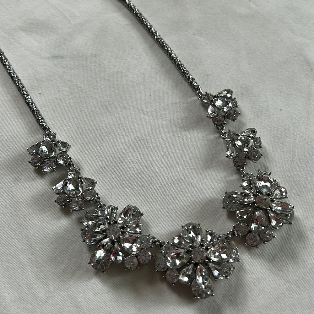 Charter Club Statement Necklace with Large Rhinestone Flowers